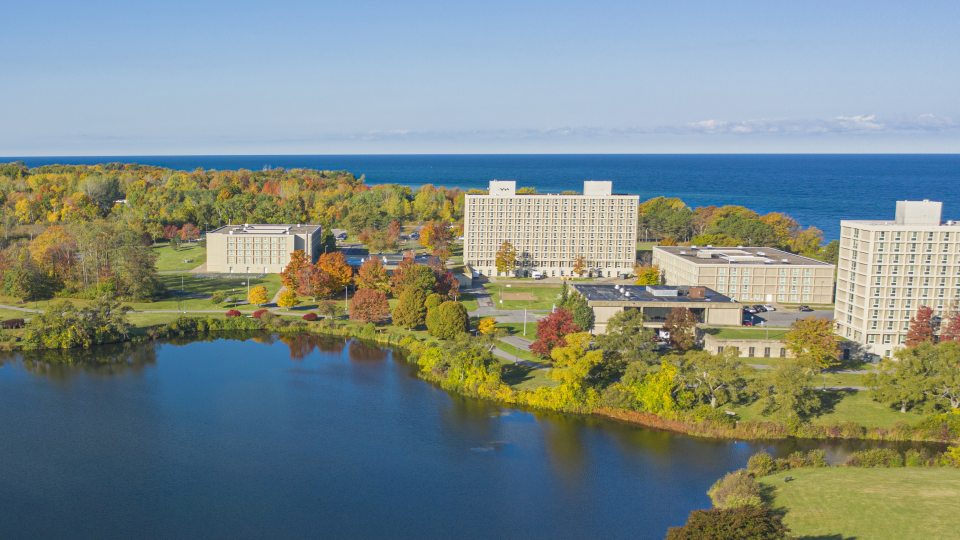 Aerial view of west campus