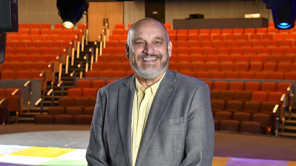 Brad Korbesmeyer on the Waterman Theatre stage