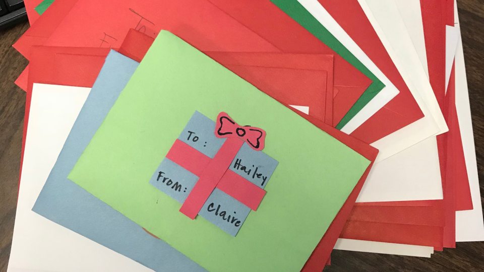 Stack of holiday cards