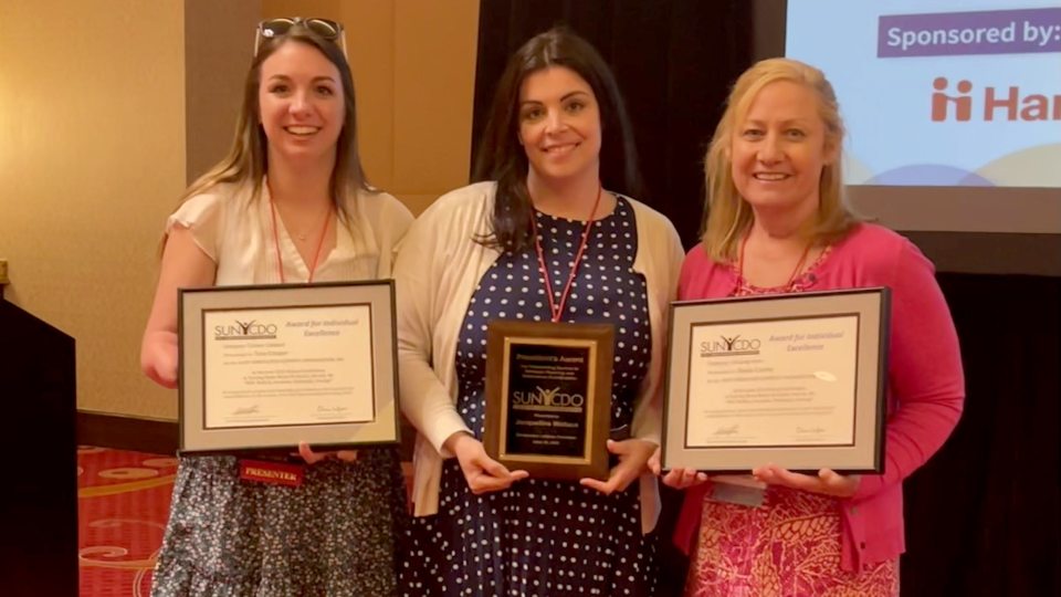 Staff members Tina Cooper, Jacqueline Wallace and Sheila Cooley received statewide awards in support of career services and experiential learning