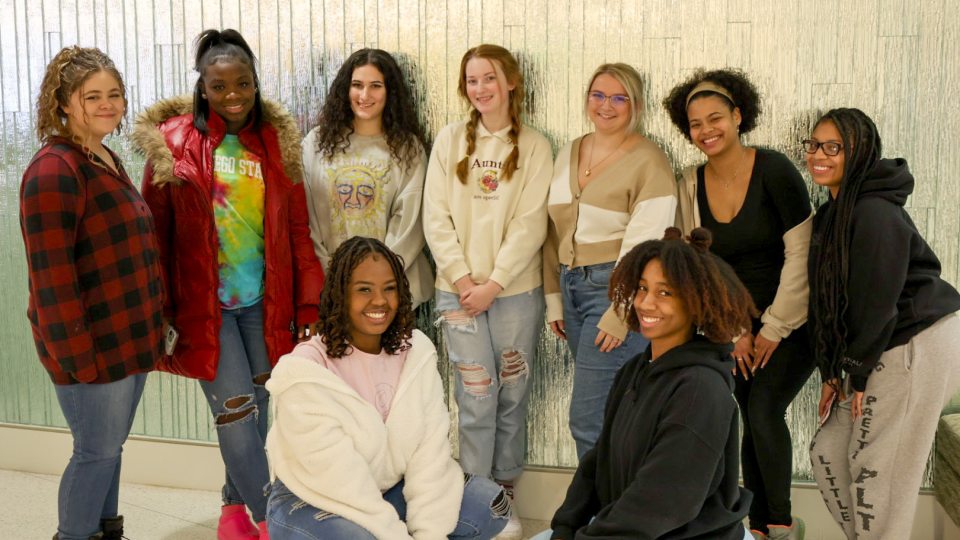 Group photo of students in storytelling classes who will perform on Feb. 23