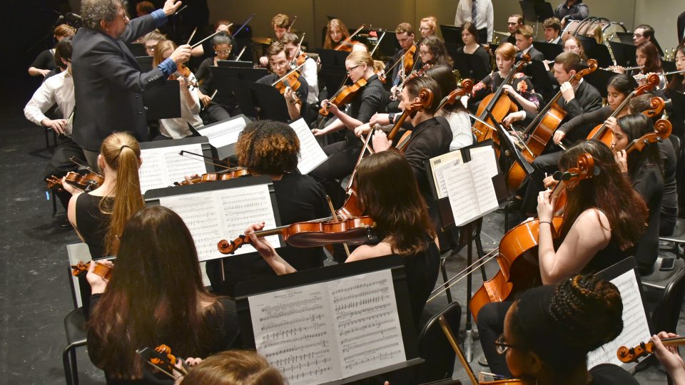 Orchestra performs at previous Collage concert