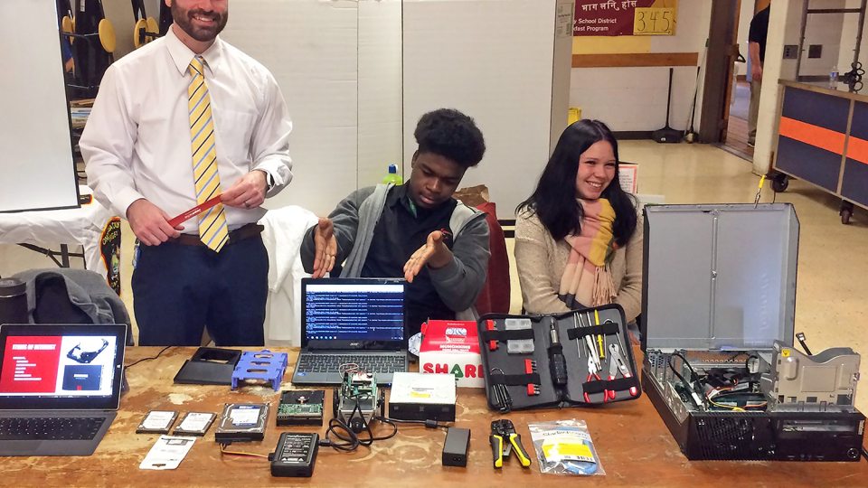 Dylan Obernesser at a high school career fair