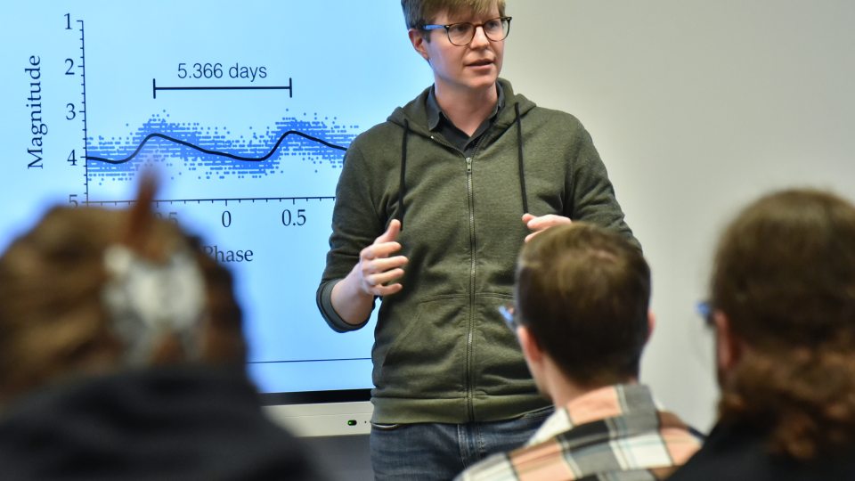 Earl Bellinger, a 2012 SUNY Oswego graduate who is now teaching at Yale, is among the distinguished invited speakers who will provide guest lectures on April 8, the day of the total solar eclipse