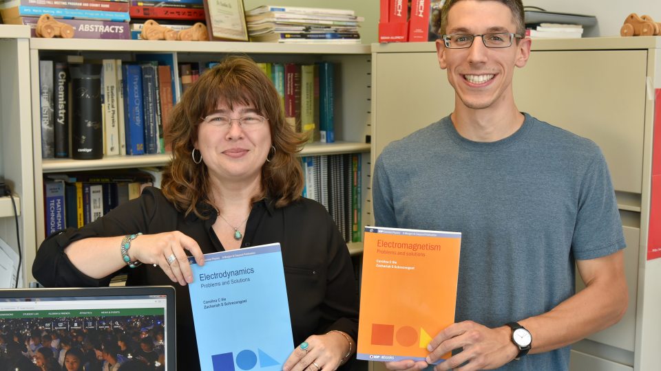 Carolina Ilie and Zachariah Schrecengost recently co-authored their second physics textbook