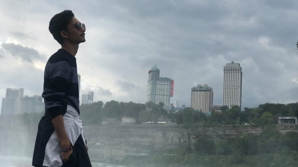Biology major Kaushal Joshi from Nepal is shown during an international student trip to Canada in fall 2019
