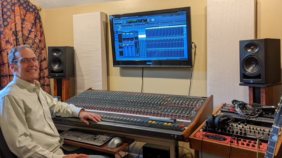 James Early in his recording studio