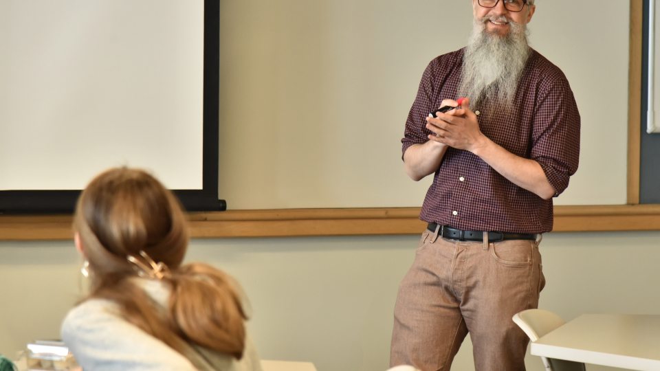 JR Walsh, who teaches poetry and fiction at SUNY Oswego, coordinates a writing project connecting the English and writing programs with students in Baker High School in Baldwinsville.