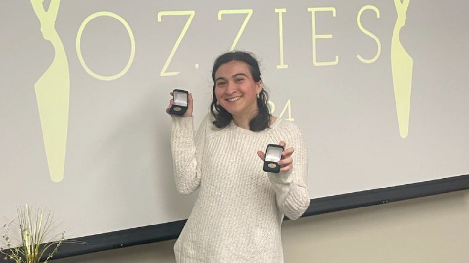 Katie Karlen with Ozzies awards
