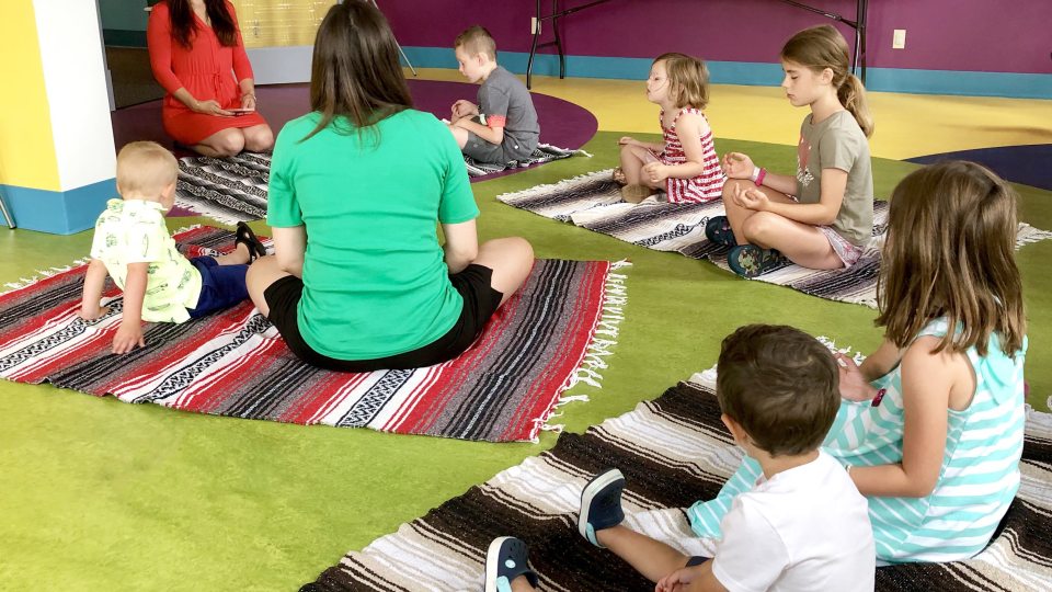 Siobhan Rodrigues leads a Guided Imagery Adventure session, part of a new Mindful Movement summer program at the Children’s Museum of Oswego