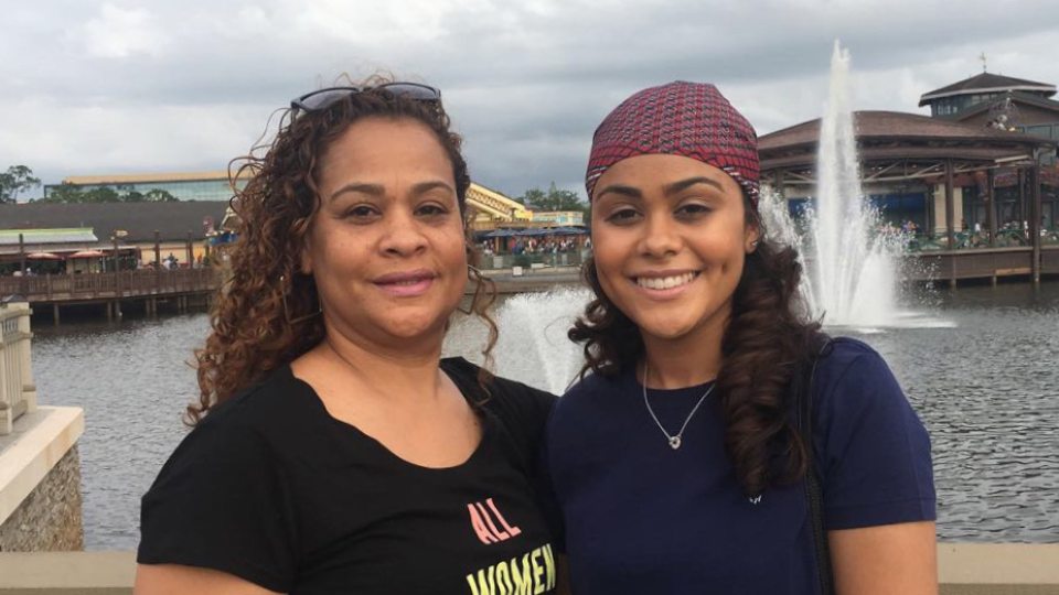 Mabel Munoz with her mother