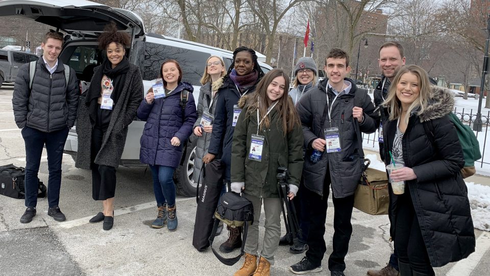 Broadcasting students traveled to New Hampshire to cover the presidential primary