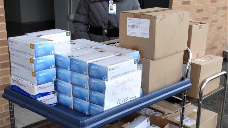 Oswego Health picks up 16,600 donated gloves for health-care heroes