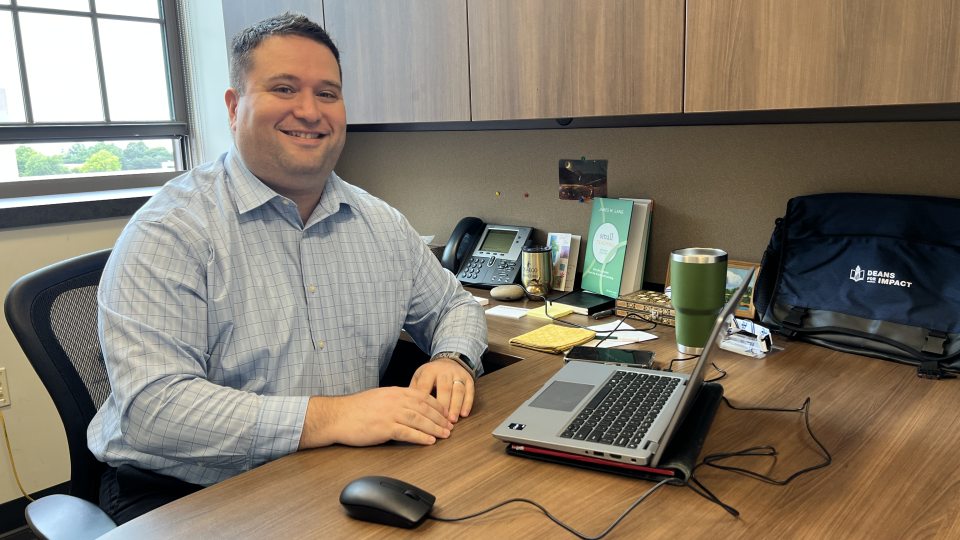 Faculty member Peter Ghazarian in his office