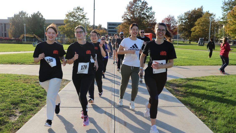 Students take part in the Great Pumpkin Run, part of the menu of Family and Friends Weekend activities Oct. 20 to 22