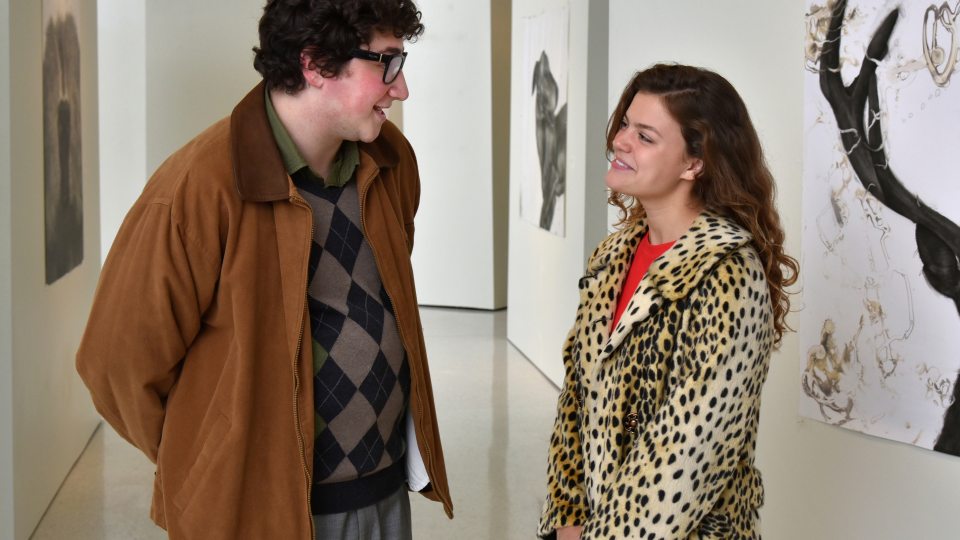 The meek Adam meets outgoing artist Evelyn in production image for The Shape of Things