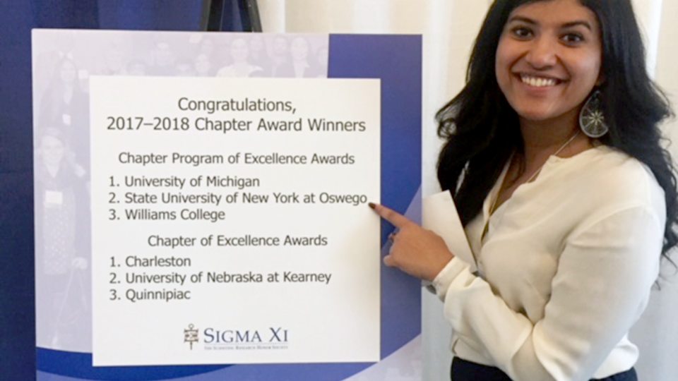 Manna Job shows pride in college's research accomplishments at Sigma Xi international conference