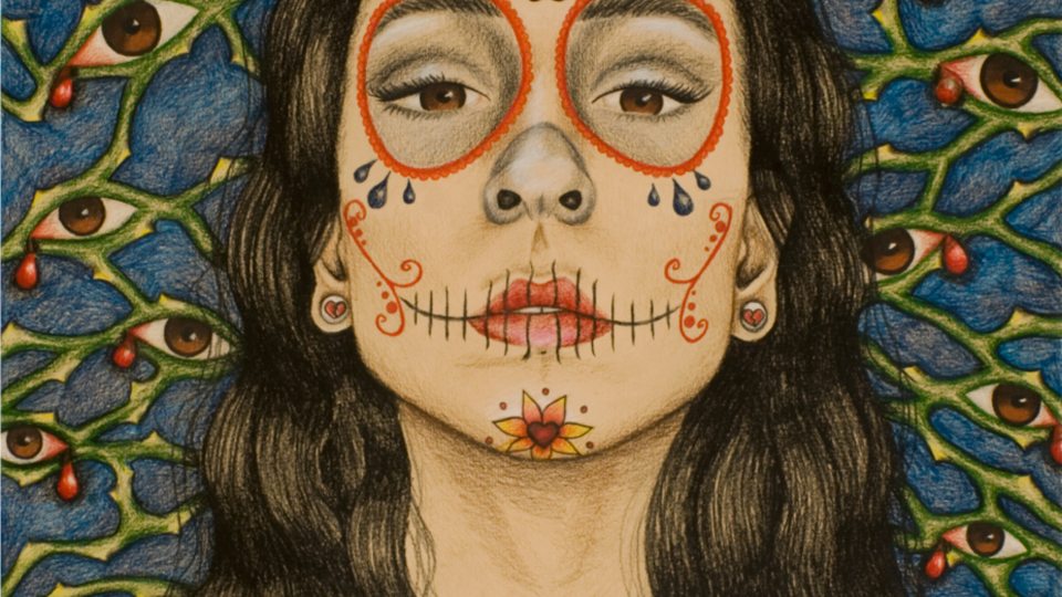 Sugar skull artwork submitted by student Sofia Perez