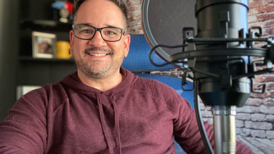 Francisco Suarez in his podcasting studio