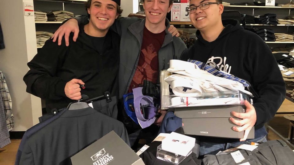Students with discounted professional apparel as part of JCPenney partnership