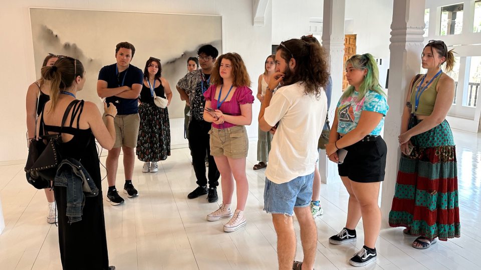 Students in Spain visiting an art museum