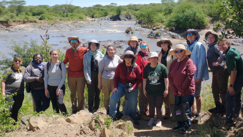 SUNY Oswego students and faculty exploring Tanzania