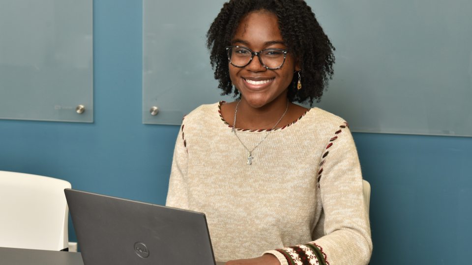 Tatienna Samuels in the EOP office