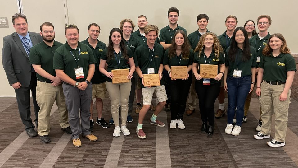 SUNY Oswego Technology Student Association (OTSA) members added more awards to their trophy case at the recent ITEEA (International Technology and Engineering Educators Association Conference), April 12 to 15 in Minneapolis.