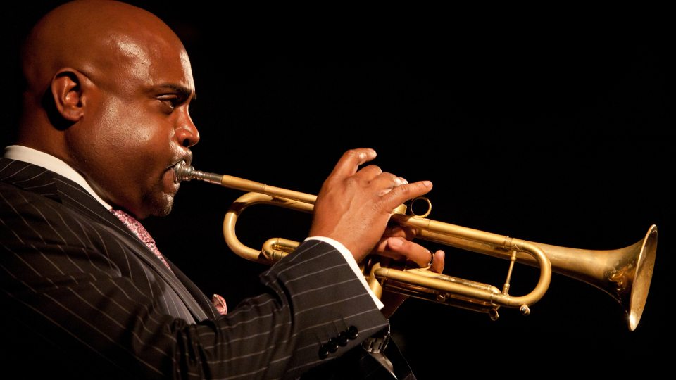 Terell Stafford plays a trumpet in concert
