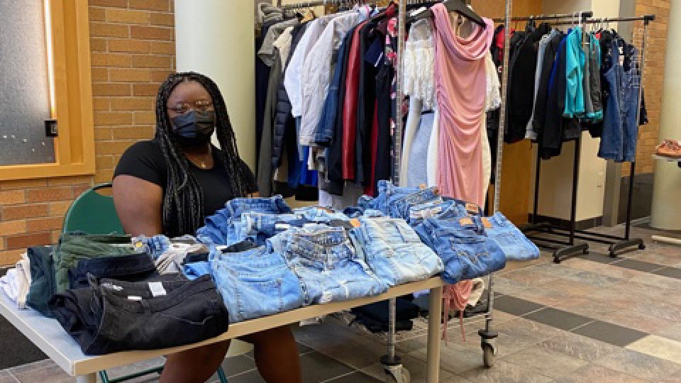 Fall Thrift Sale offering bargains in and around Room 133 of Marano Campus Center