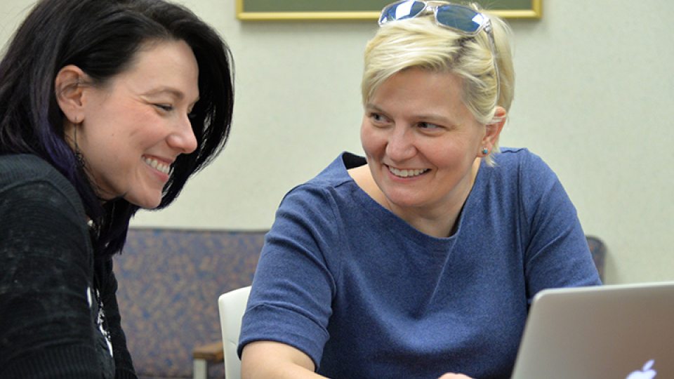 Mary Toale (right) with Kristan Johnson-Thomas