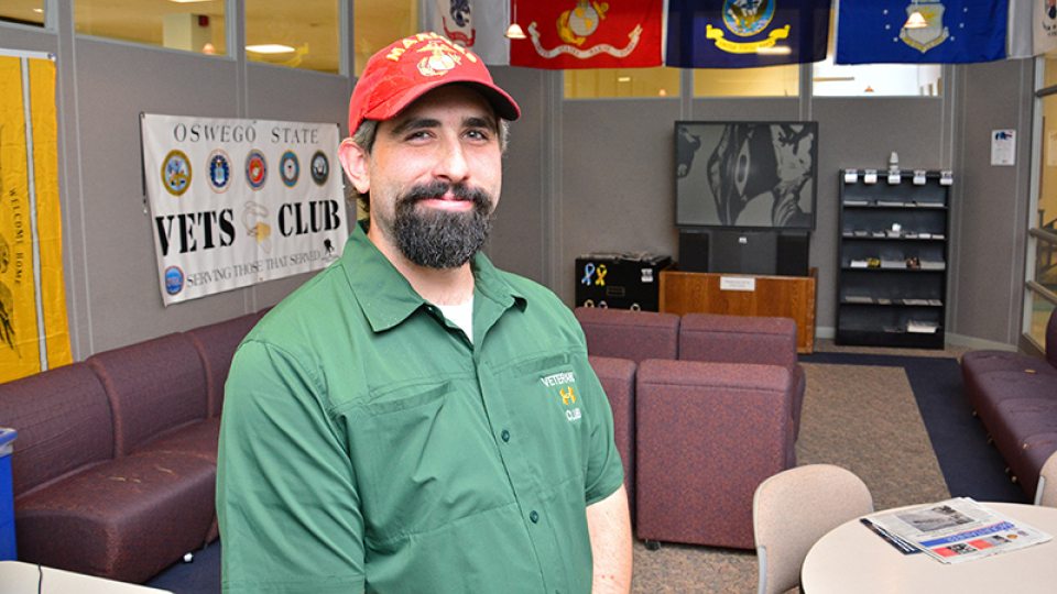 Veteran student in student lounge