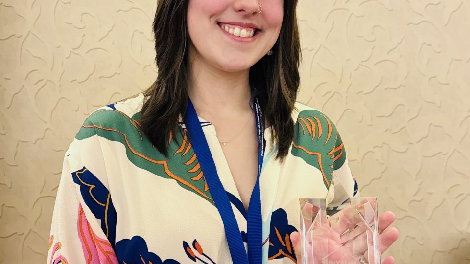 Vivian Evans, resident hall director of Seneca Hall at SUNY Oswego, earned a SUNY-wide award for new professionals, recognizing her unwavering commitment and hard work.