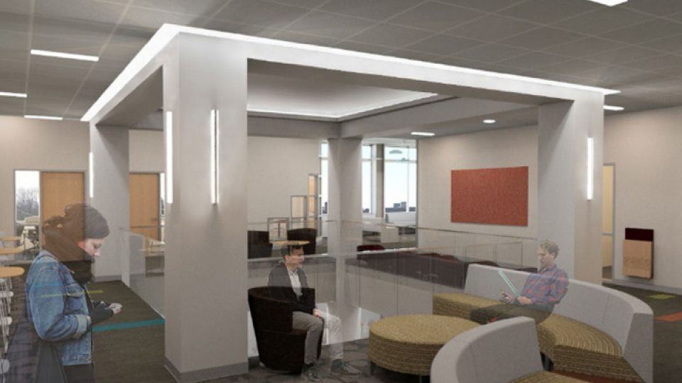 Rendering of Wilber Hall commons