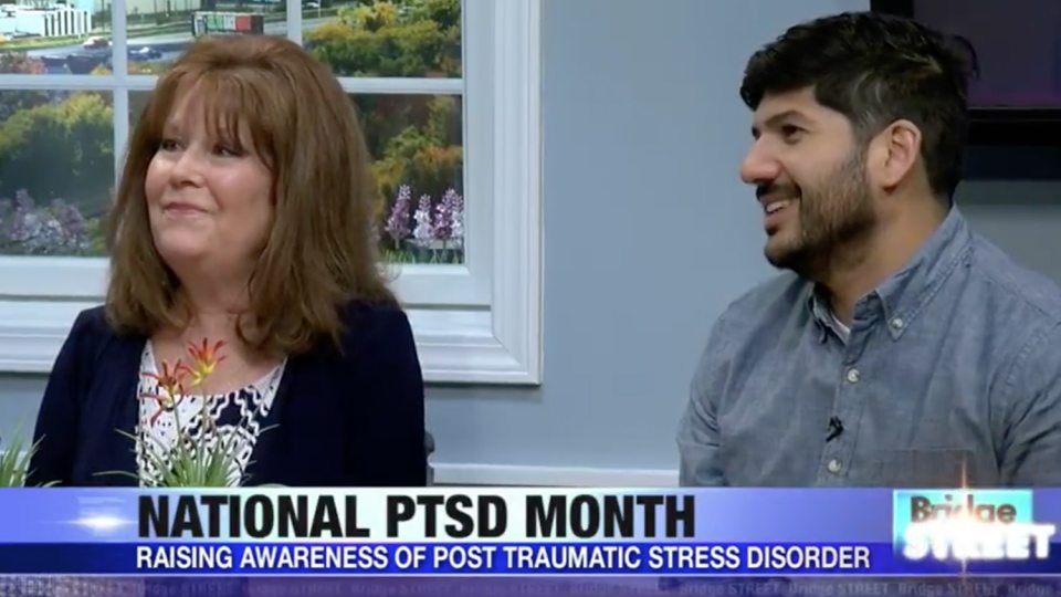 SUNY Oswego's Karen Wolford and SU FalkCollege's Ivan Castro on Bridge Street TV show.