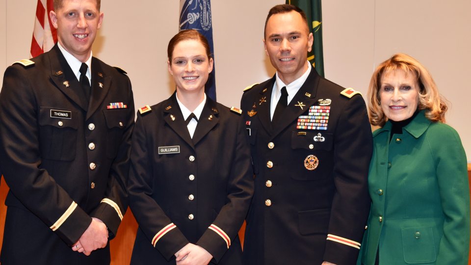 Two SUNY Oswego ROTC students each received U.S. Army commissions in December 2019