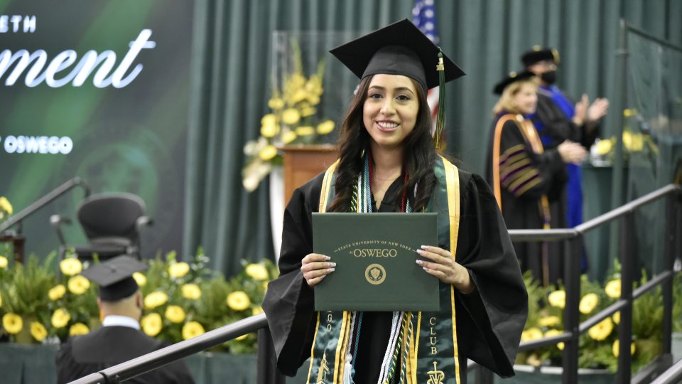 SUNY Oswego graduates will receive their degrees on December 11, 2021