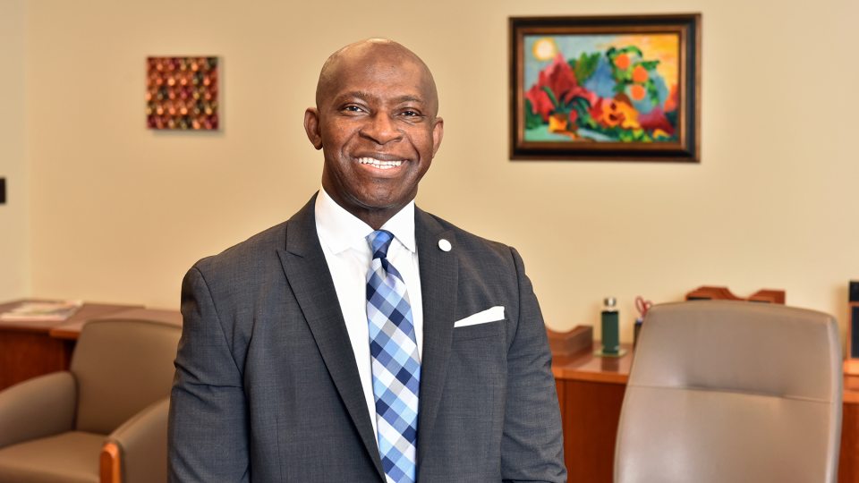 President Dr. Peter O. Nwosu in his office