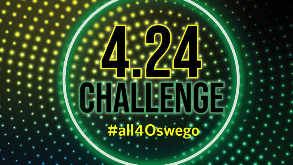 Logo reading 4.24 challenge, #all4oswego