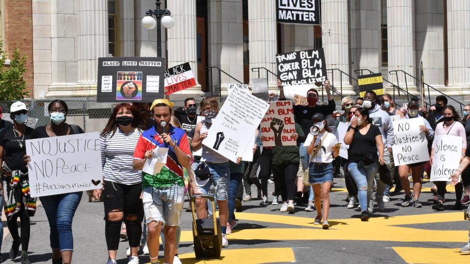 Students, faculty, staff and community members march in support of Black Lives Matter and reform