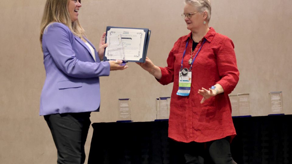 Jill Pippin receives an AAACE award for SUNY Oswego's integrative professional studies program