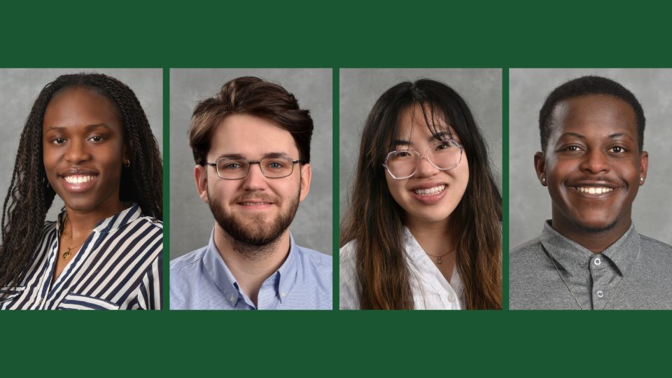 Four Oswego students this year received SUNY’s highest systemwide student award recently, the Chancellor’s Award for Student Excellence.