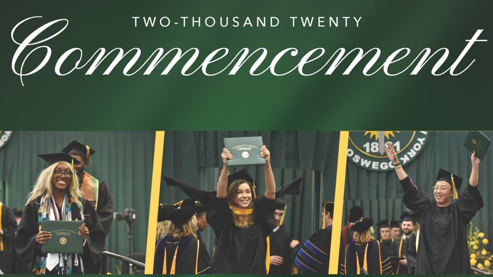 Students celebrating at previous Commencement
