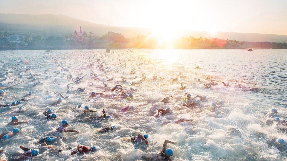 Daniel Weiss photo of the start of a triathlon