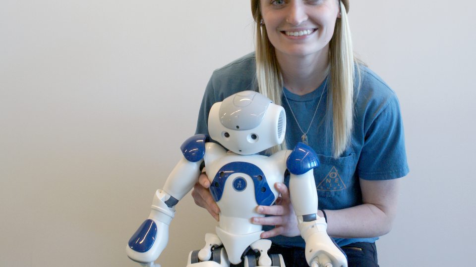 Jayme McCreary with robot