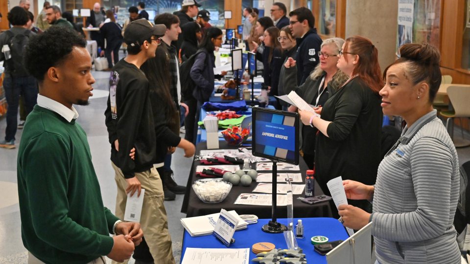 The popular Engineering Industry Showcase, a Wednesday career and networking fair, will return on April 8 as part of the 2026 SUNY Oswego Engineering Week, sponsored by Micron