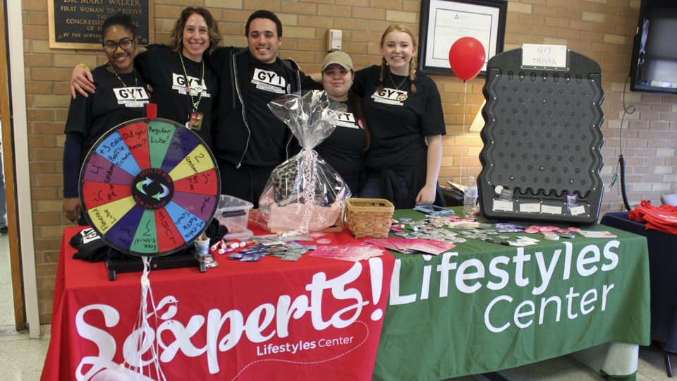 Students staff a table at a previous year's Get Yourself Tested event
