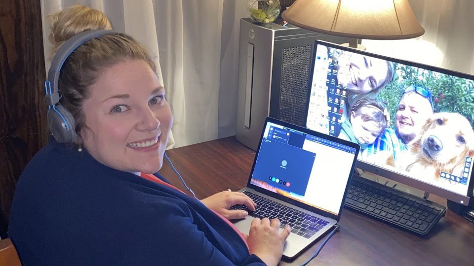 Alyssa Steele works the college's COVID hotline