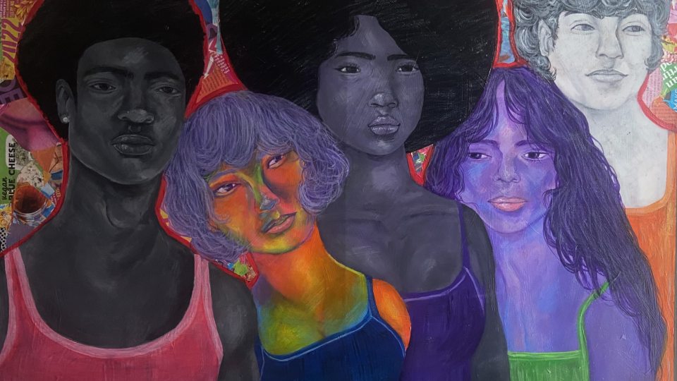 Jassandra Gonzalez's "Color isn't our Characteristic" is among the 80 artworks on display in SUNY Oswego's 62nd annual Juried Student Exhibition, opening March 7 in Tyler Art Gallery.