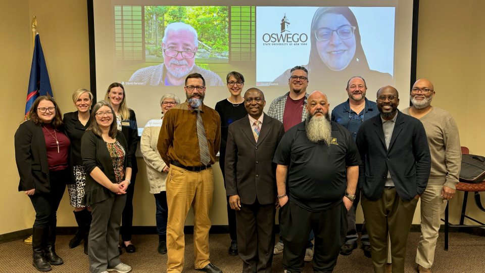 Members of the second of seven successful cohorts of SUNY Oswego's Instructor Bootcamp program gather at the completion of their program at SUNY Oswego's Syracuse Campus.